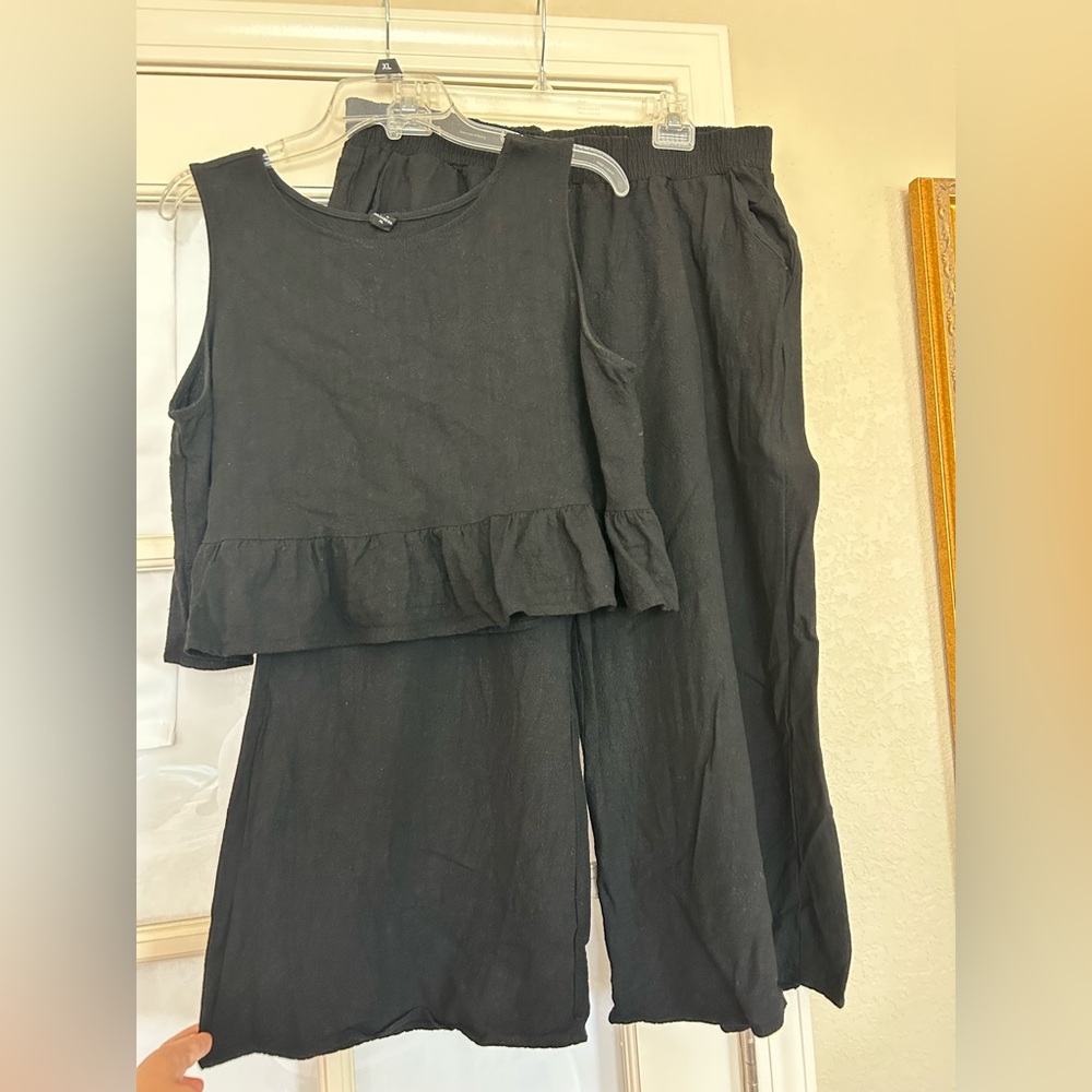 Anrabess linen 2-piece crop set